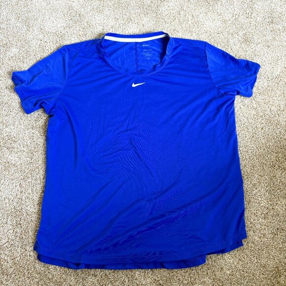 Nike Women's T-Shirt Blue Dri-Fit Size M - Picture 1 of 8